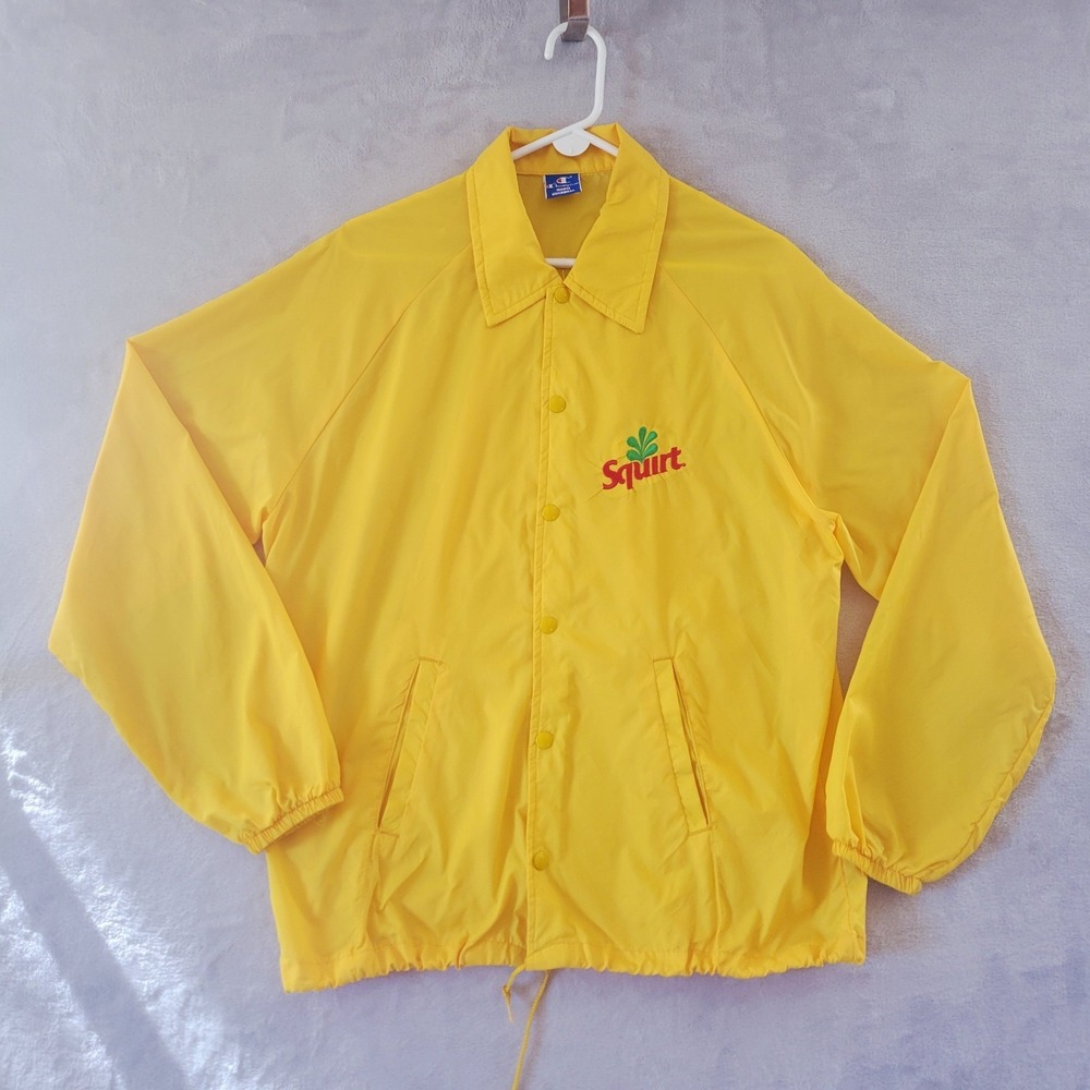 Vintage‎ Blue Bar Champion SQUIRT Soda Windbreaker Coach's Jacket Men L Nylon